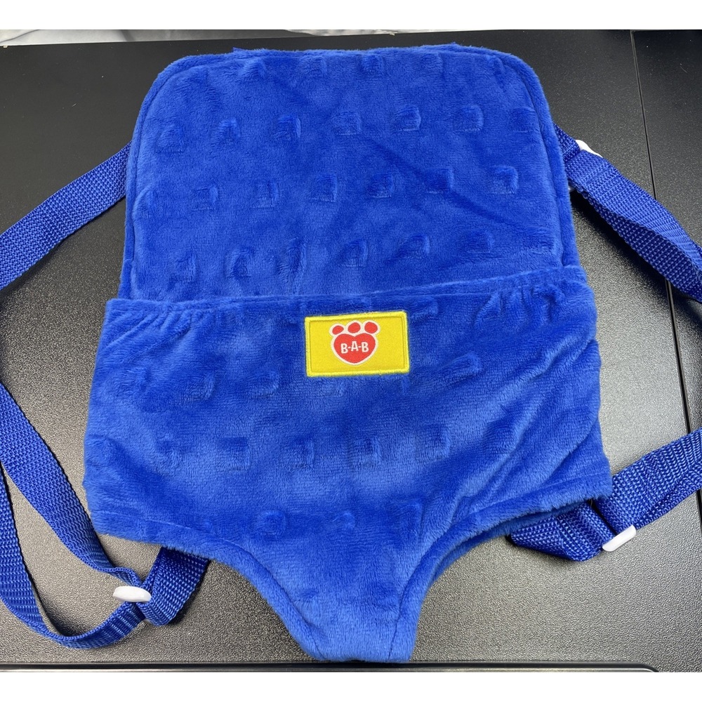 Build A Bear BAB Plush Blue Baby Animal Carrier Adjustable Straps Backpack